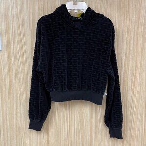 Guess Black Signature Velour Hoodies Size XS